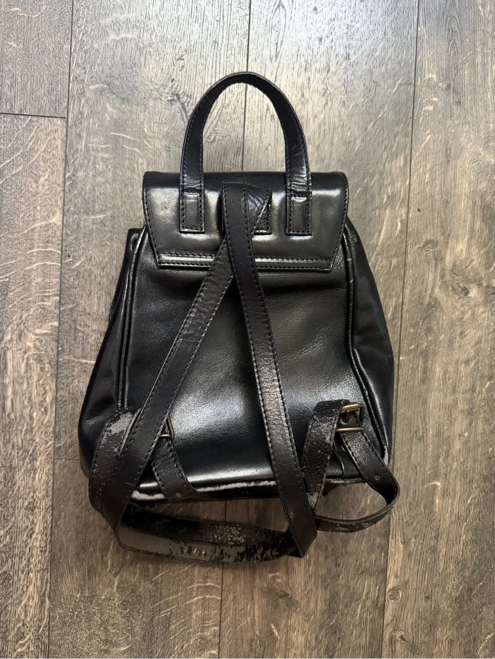 Fossil Black Leather Mini Backpack